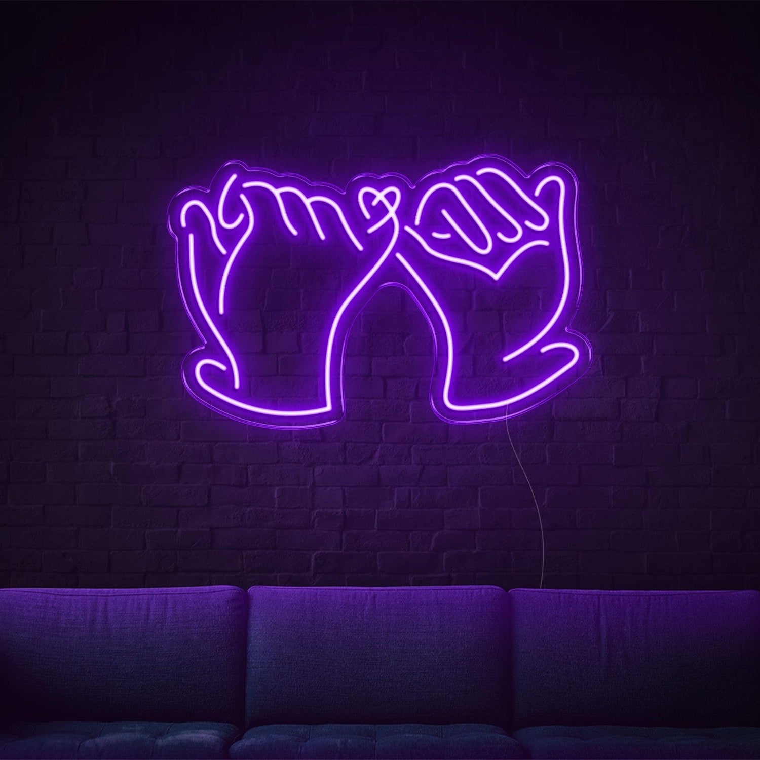 Promise Hands-Heart White Led Neon Sign For Romantic Indoor Decor | Shineneon
