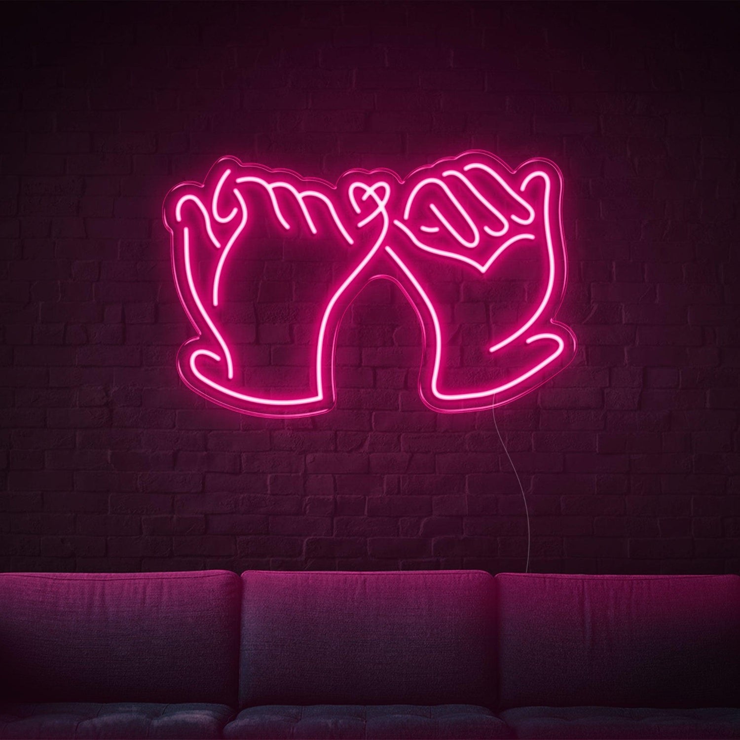 Promise Hands-Heart White Led Neon Sign For Romantic Indoor Decor | Shineneon