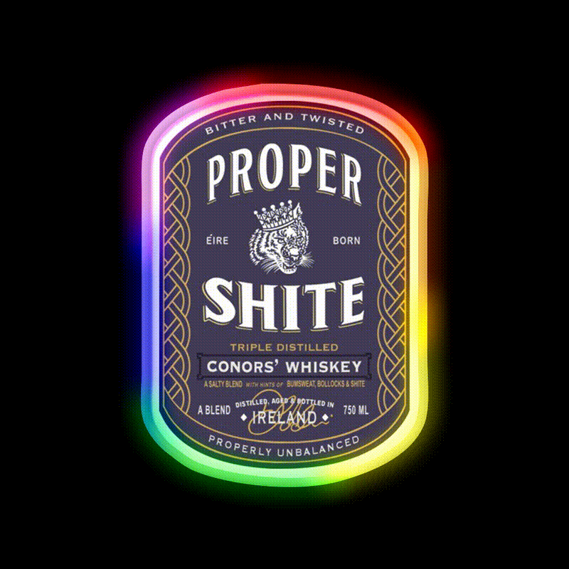 Proper Shite Whiskey Drink Bar Led Neon Sign Rgb Color