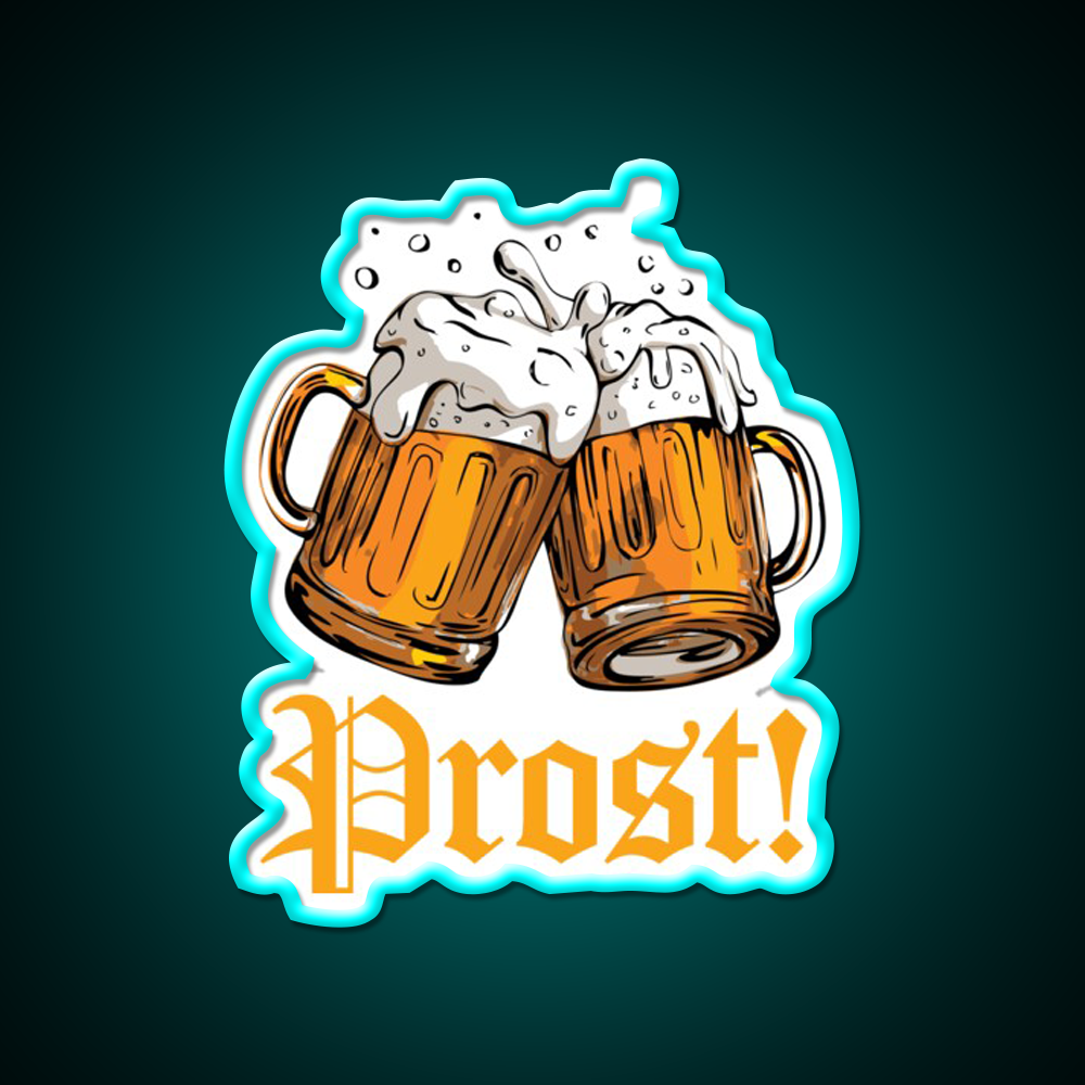 Prost Oktoberfest Beer Bar Decor Led Neon Sign Rgb Color - Size and dimension reference