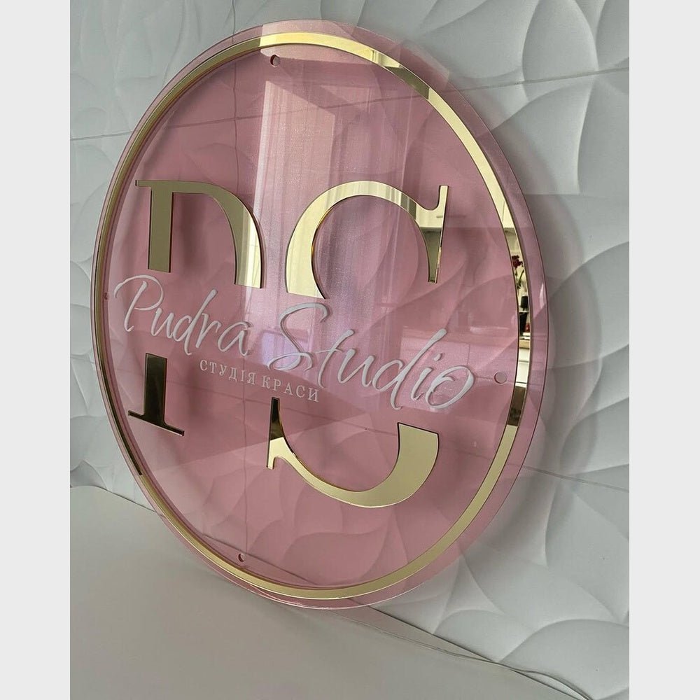 Ps Pudra Studio Acrylic Business Logo Sign - Shineneon