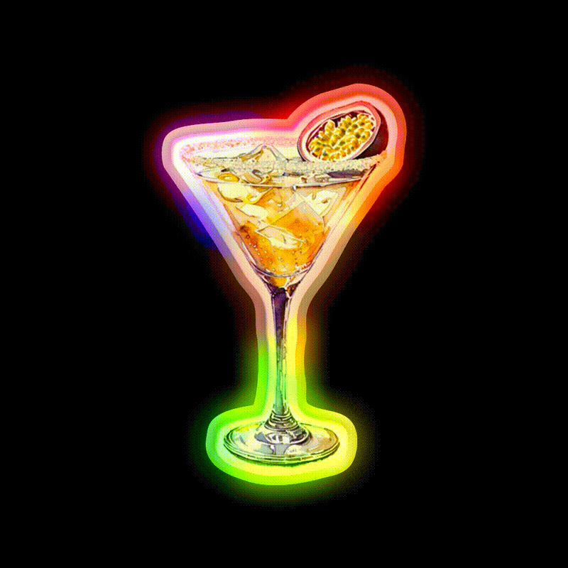 Pstar Martini Cocktail Bar Decor Led Neon Sign Rgb Color - LED neon sign close-up detail