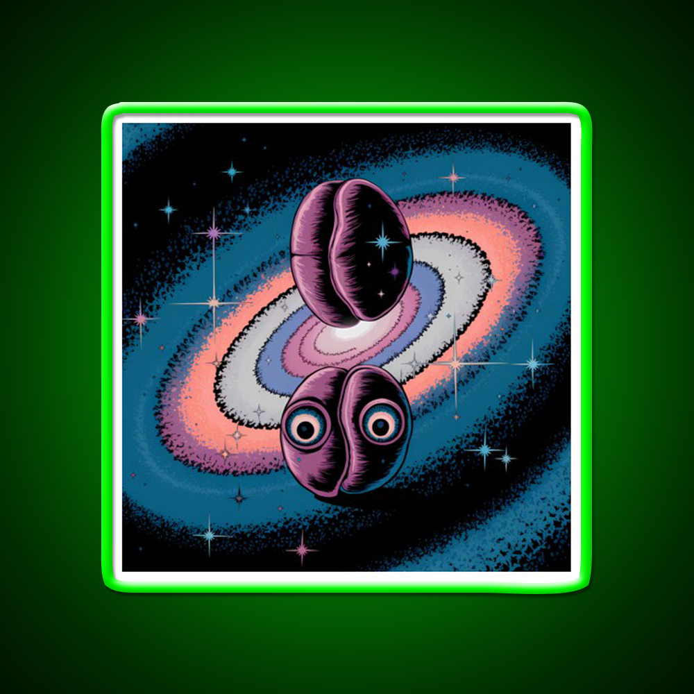 Psychedelic Coffee Explosion Of Flavor Led Neon Sign Espresso Bar Art Rgb Color