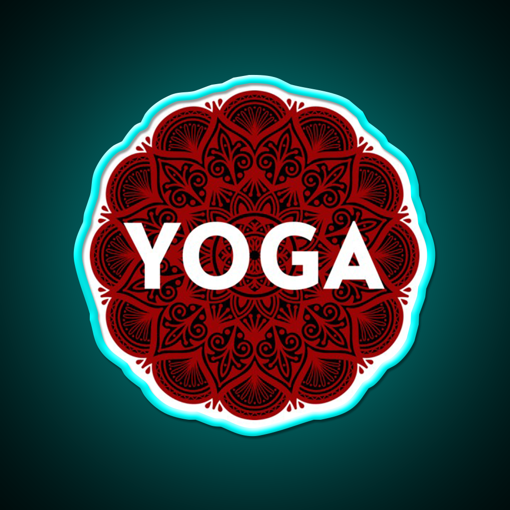 Psychedelic Floral Yoga Led Neon Sign For Wellness Space Rgb Color