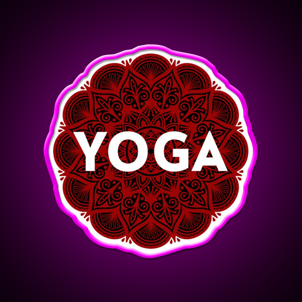 Psychedelic Floral Yoga Led Neon Sign For Wellness Space Rgb Color