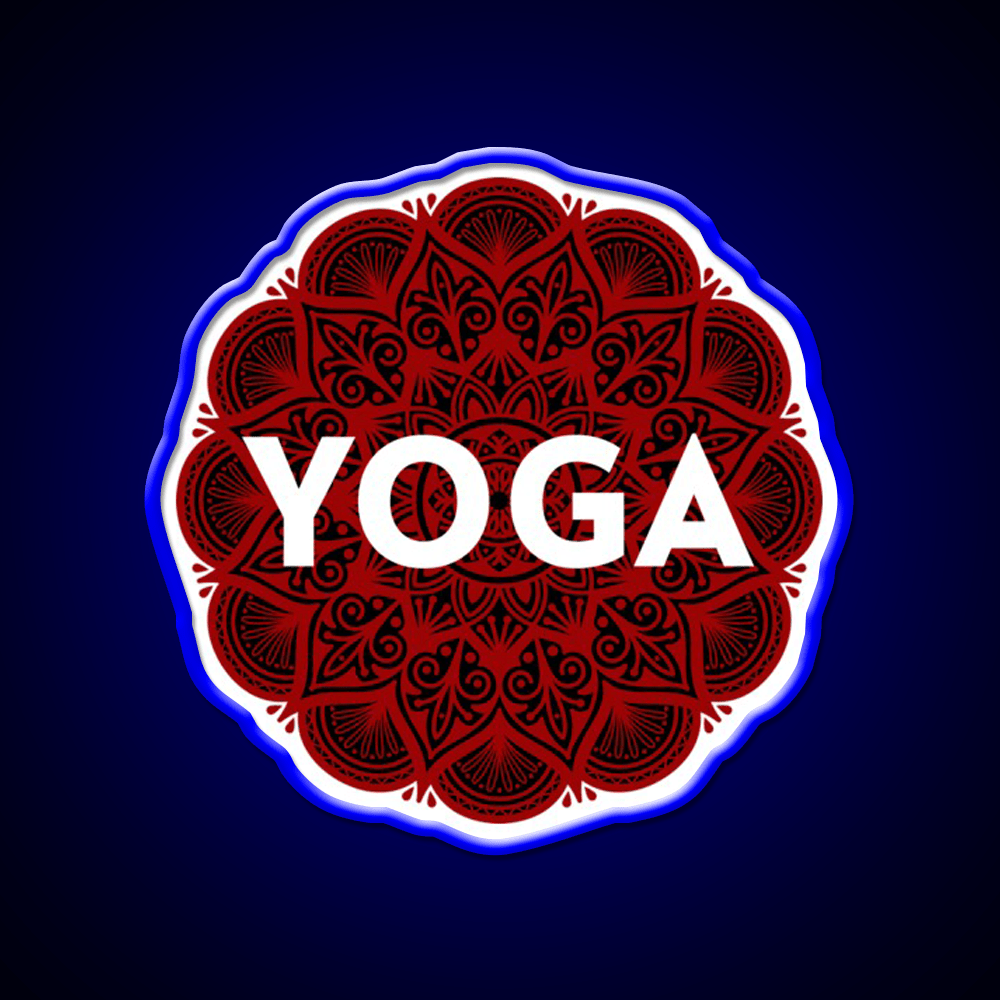 Psychedelic Floral Yoga Led Neon Sign For Wellness Space Rgb Color - Shineneon