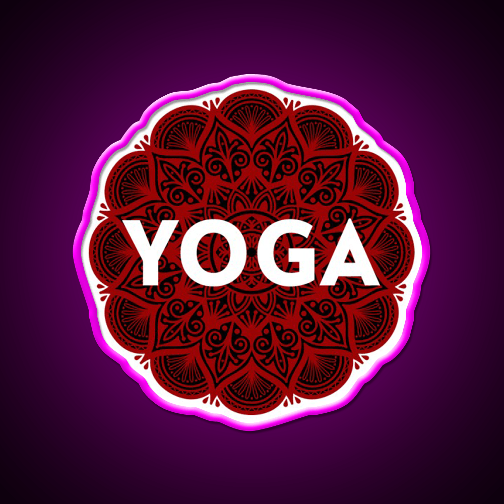 Psychedelic Floral Yoga Led Neon Sign For Wellness Space Rgb Color - Shineneon
