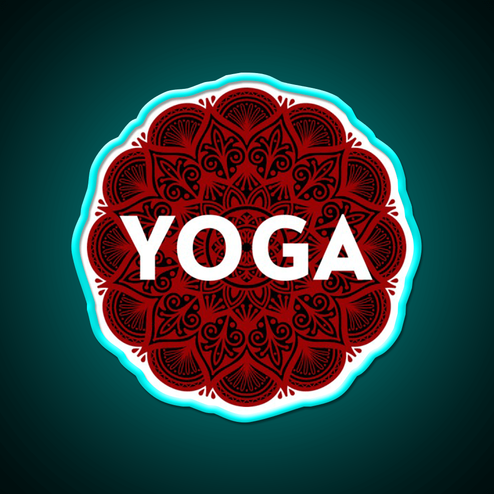 Psychedelic Floral Yoga Led Neon Sign For Wellness Space Rgb Color - Shineneon