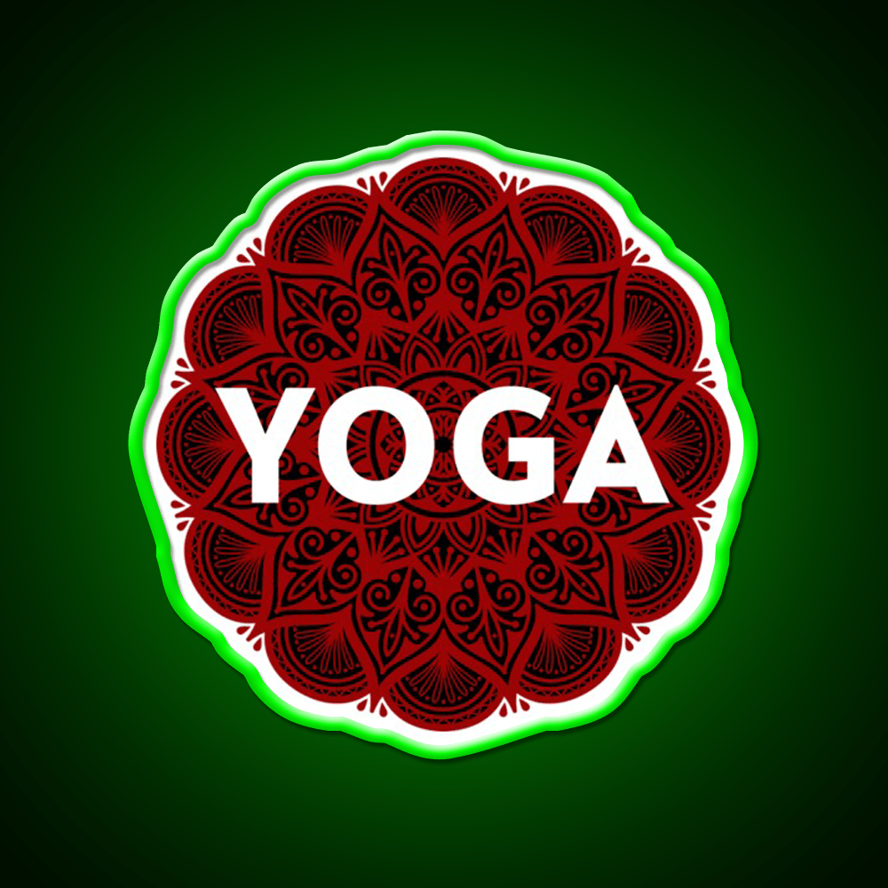 Psychedelic Floral Yoga Led Neon Sign For Wellness Space Rgb Color - Shineneon