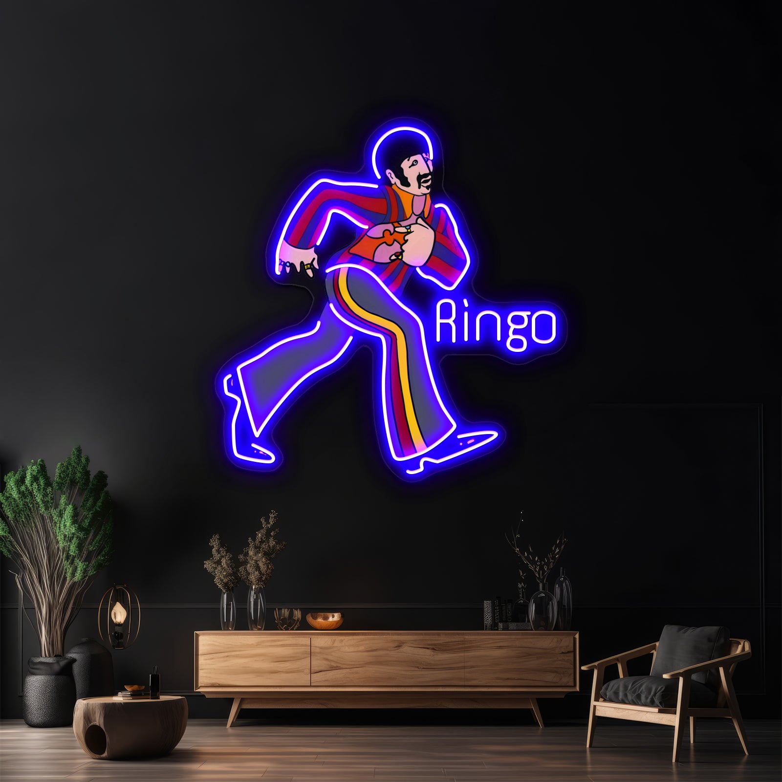 Psychedelic Submarine Running Ringo Artwork Led Signs For Bedroom | Shineneon
