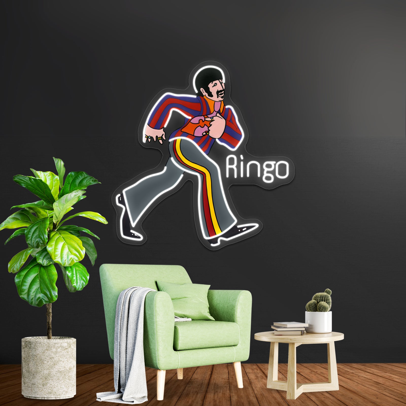 Psychedelic Submarine Running Ringo Artwork Led Signs For Bedroom | Shineneon