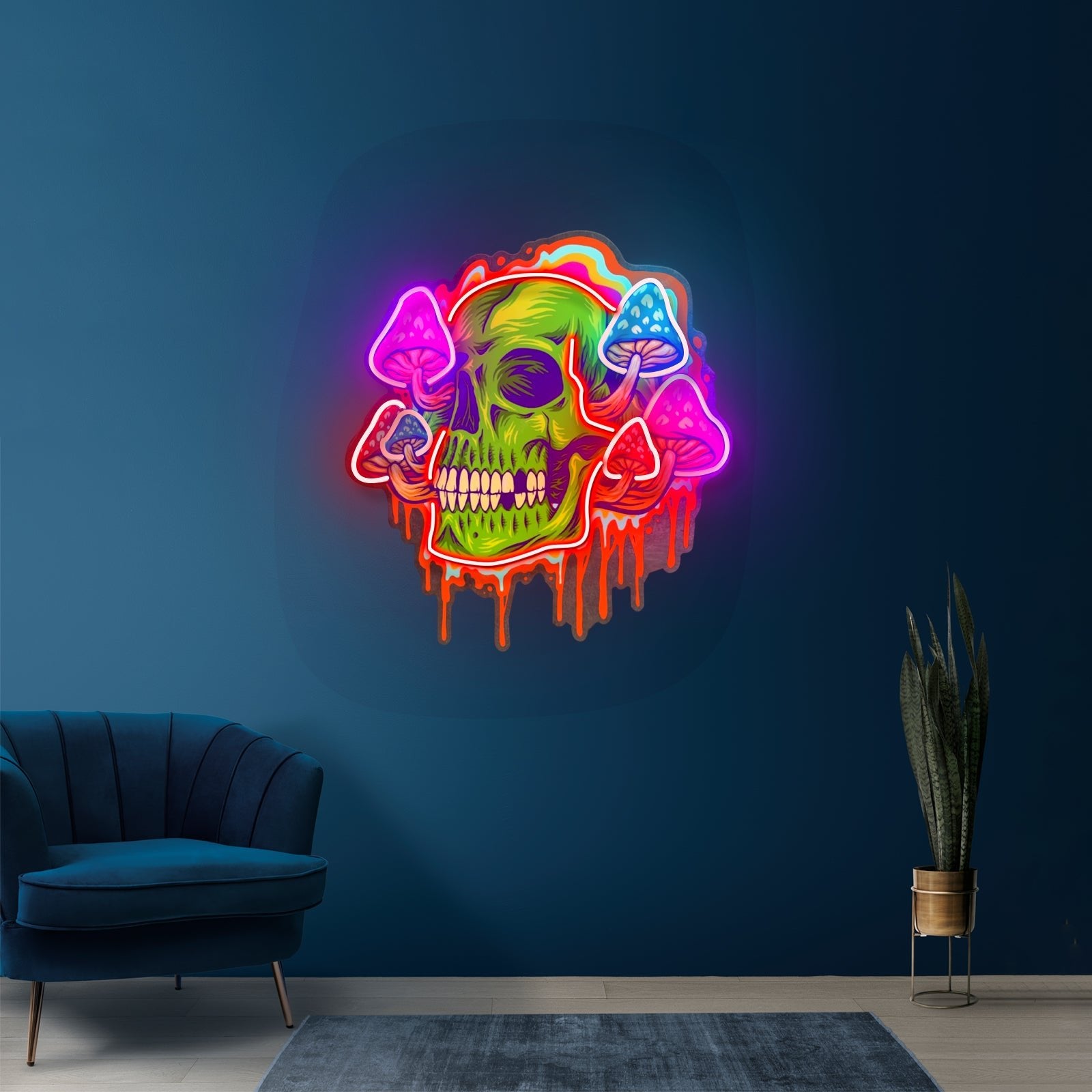 Psychedelic Trippy Skull Led Neon Sign Light Custom Led Signs - Shineneon