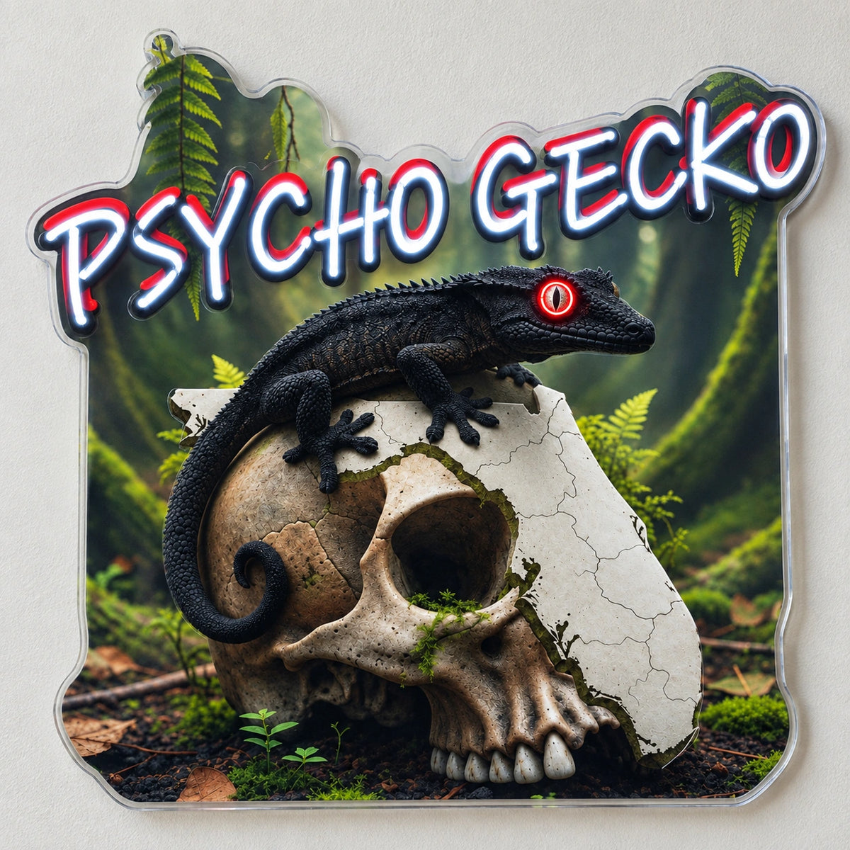 Psycho Gecko Custom LED Neon Sign | 0cb4a421817f410a6a1c64bd7092150a581fdffc80bedc5a621fc10cb06fb1da | natural_light