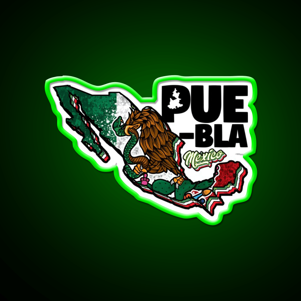 Puebla Map Of Mexico Party Drink Tequila Led Neon Sign Rgb Color - Shineneon