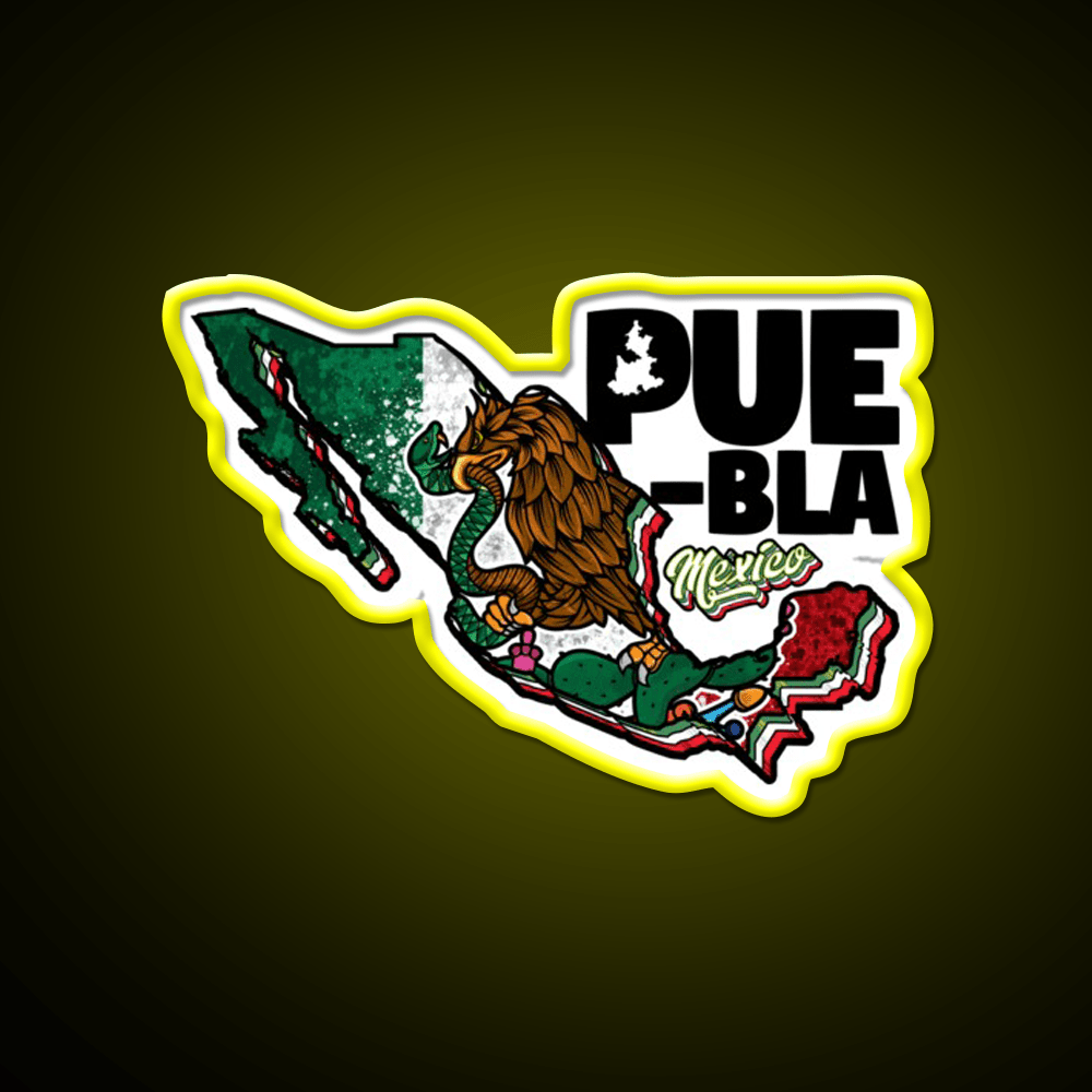 Puebla Map Of Mexico Party Drink Tequila Led Neon Sign Rgb Color - Shineneon