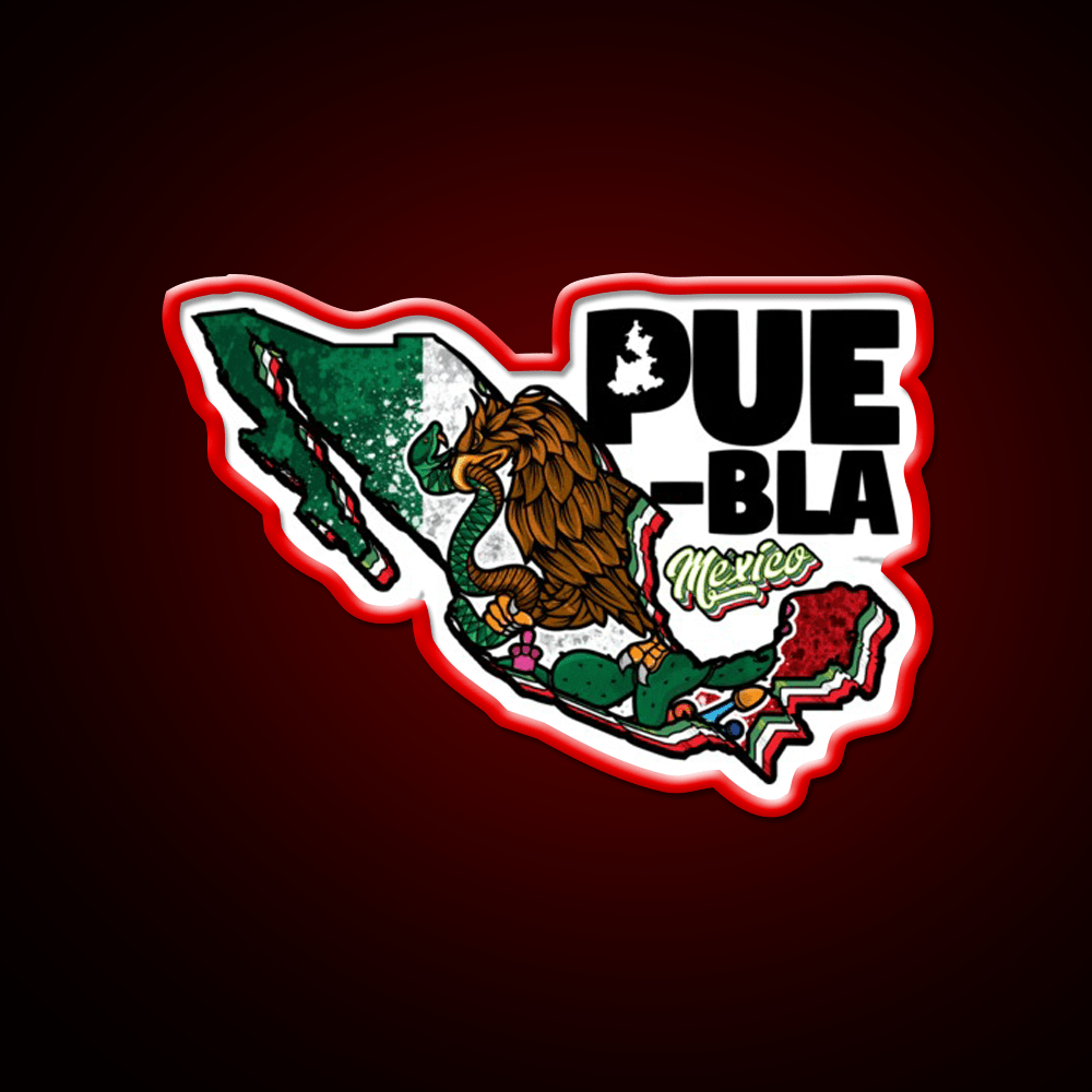Puebla Map Of Mexico Party Drink Tequila Led Neon Sign Rgb Color - Shineneon