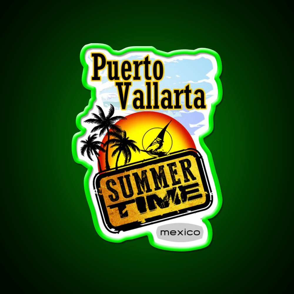 Puerto Vallarta Mexico Party Drink Tequila Led Neon Sign Rgb Color - Shineneon