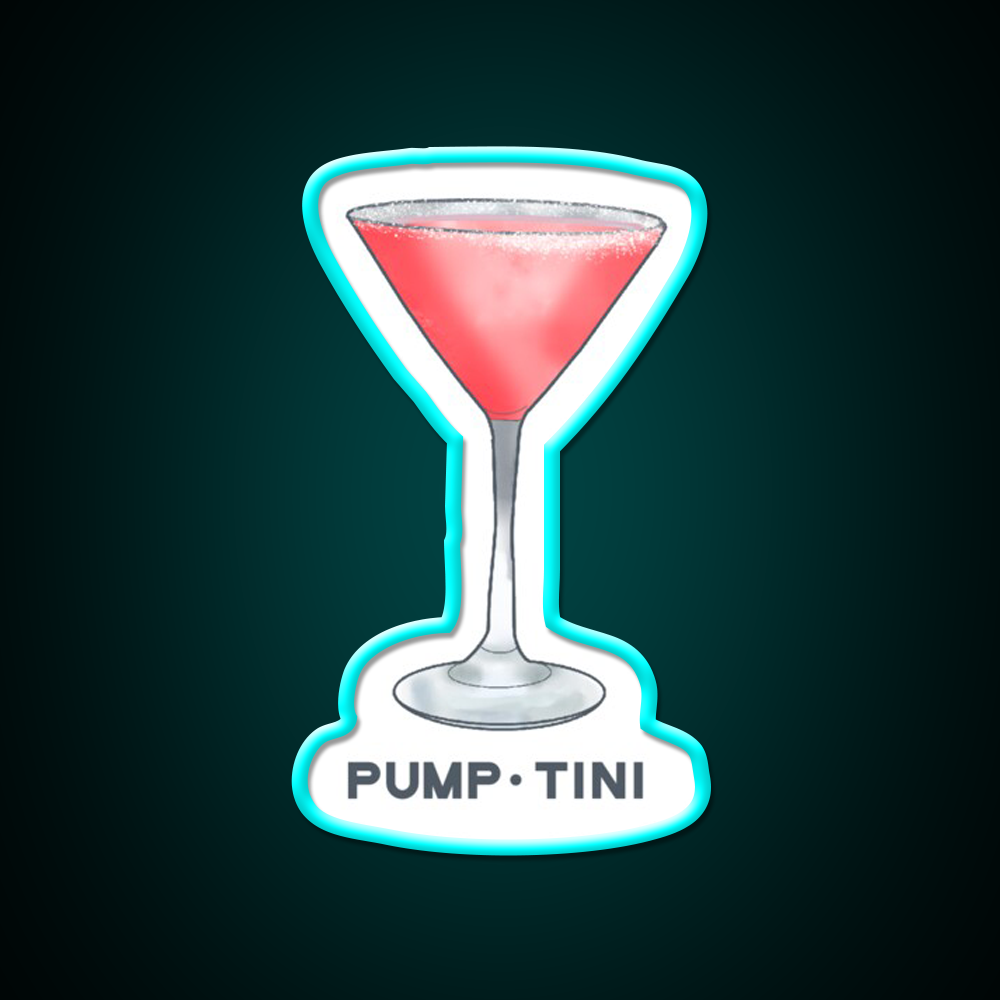 Pump Tini Cocktail Bar Decor Led Neon Sign Rgb Color - Size and dimension reference