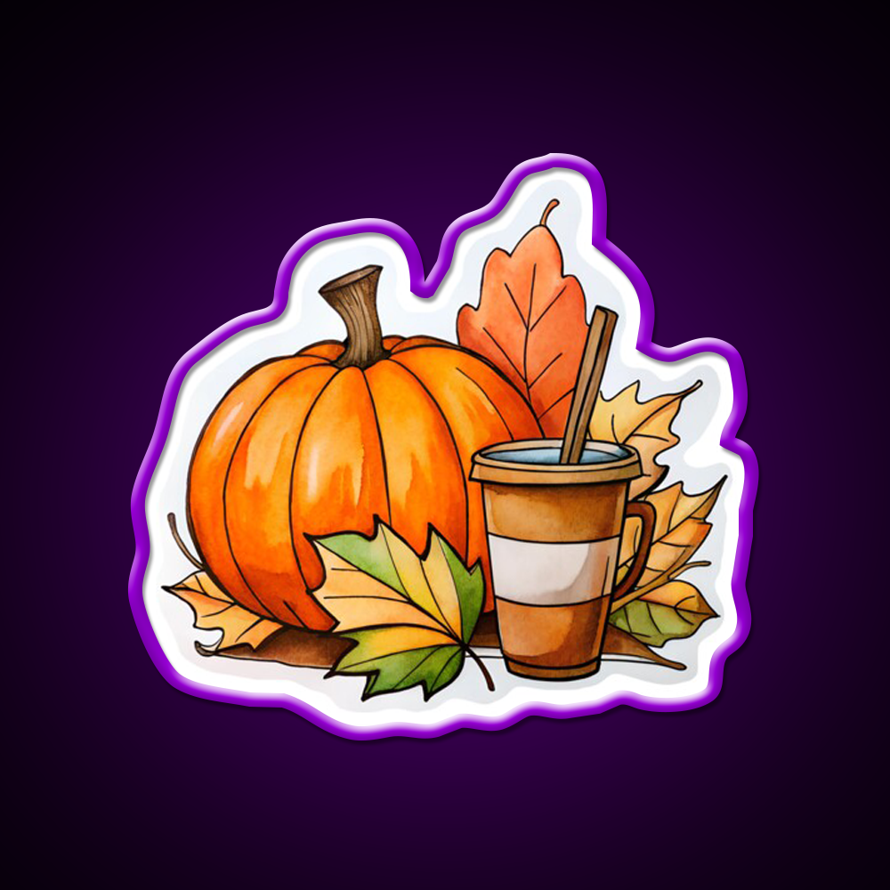 Pumpkin Latte Coffee Vibes Cafe Led Neon Sign Espresso Bar Art Rgb Color