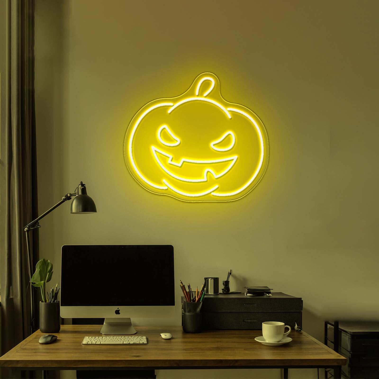 Pumpkin Neon Sign Happy Halloween Neon Sign