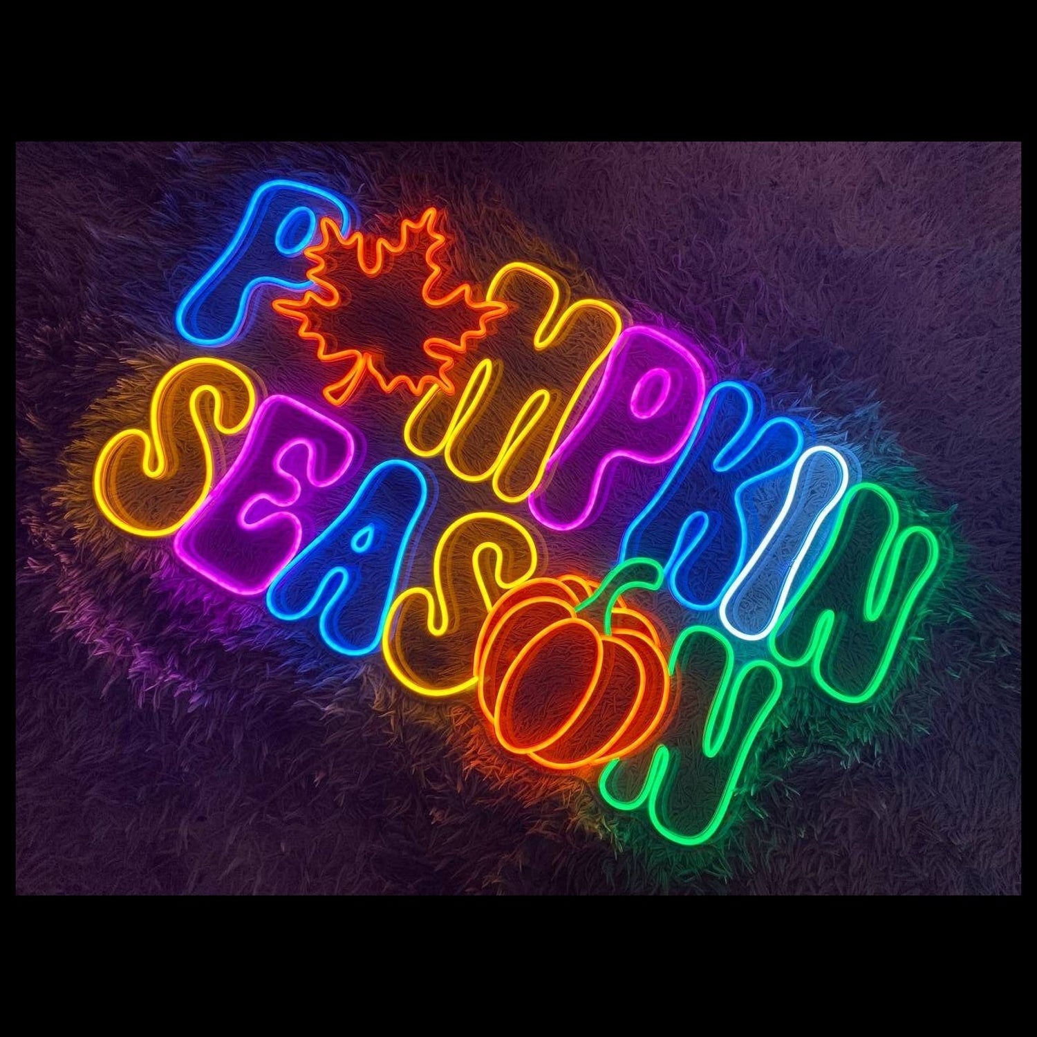 Pumpkin Season Led Neon Sign Hello Fall Neon Pumpkin Wall Sign - Shineneon