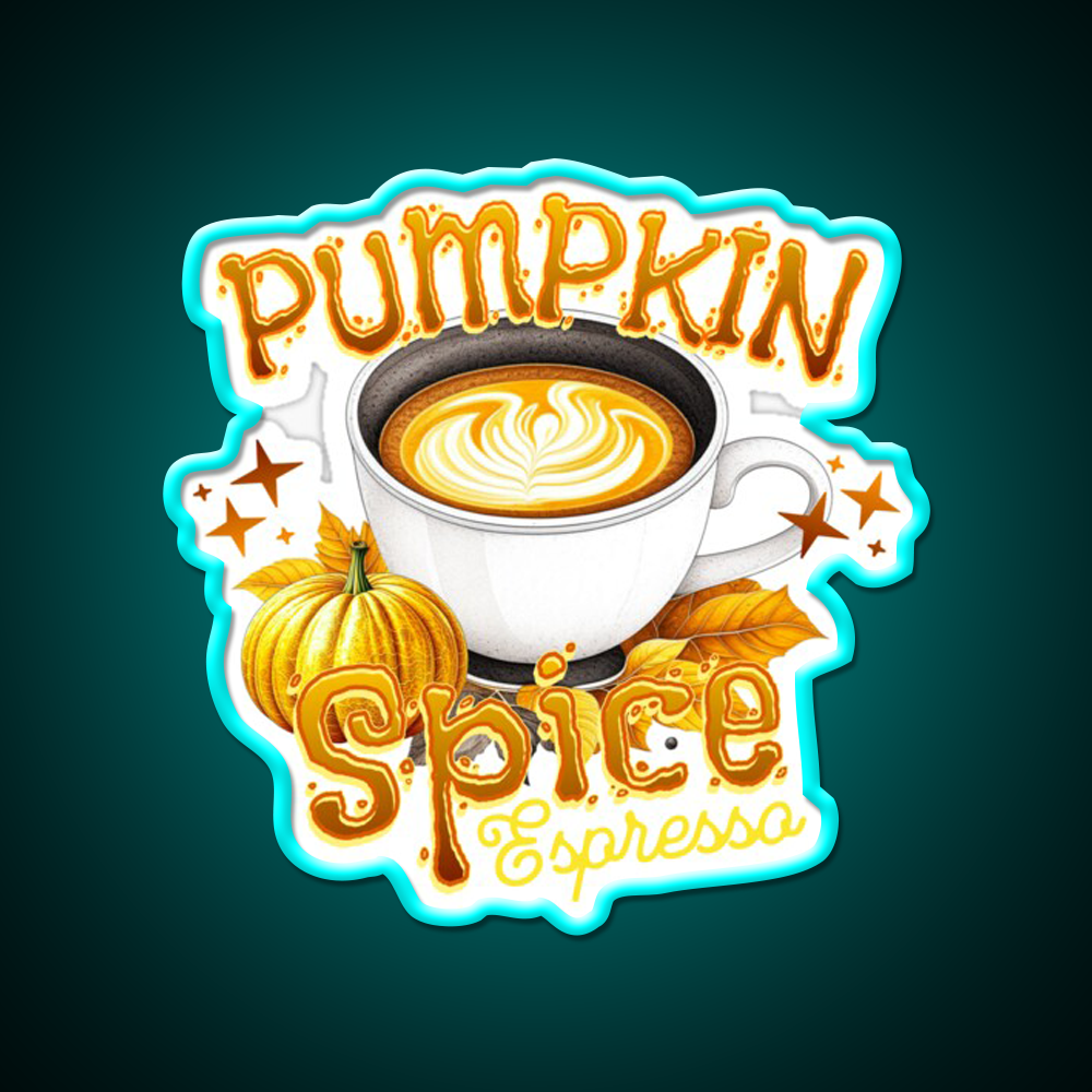 Pumpkin Spice Espresso Vibes Cafe Led Neon Sign Espresso Bar Art Rgb Color