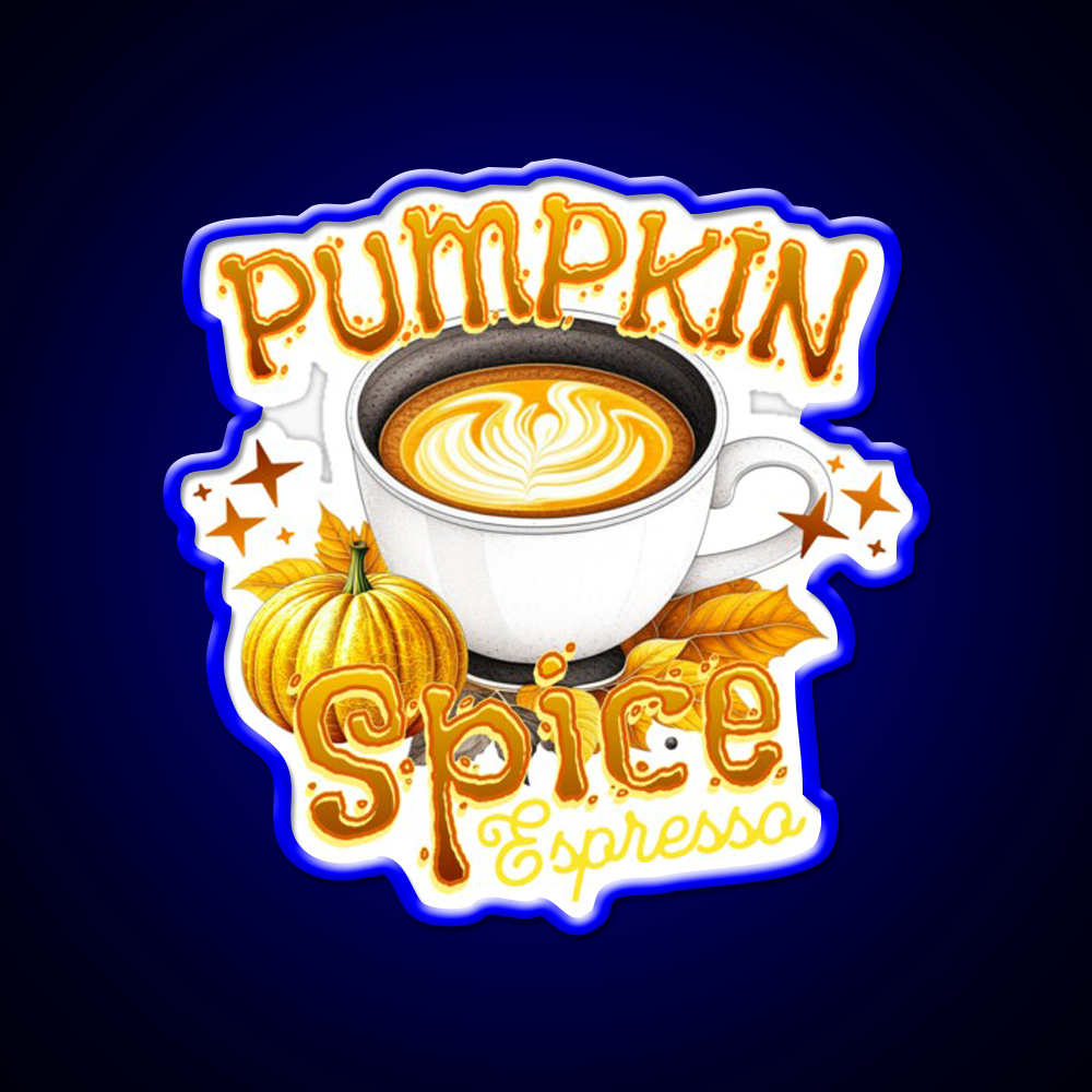 Pumpkin Spice Espresso Vibes Cafe Led Neon Sign Espresso Bar Art Rgb Color