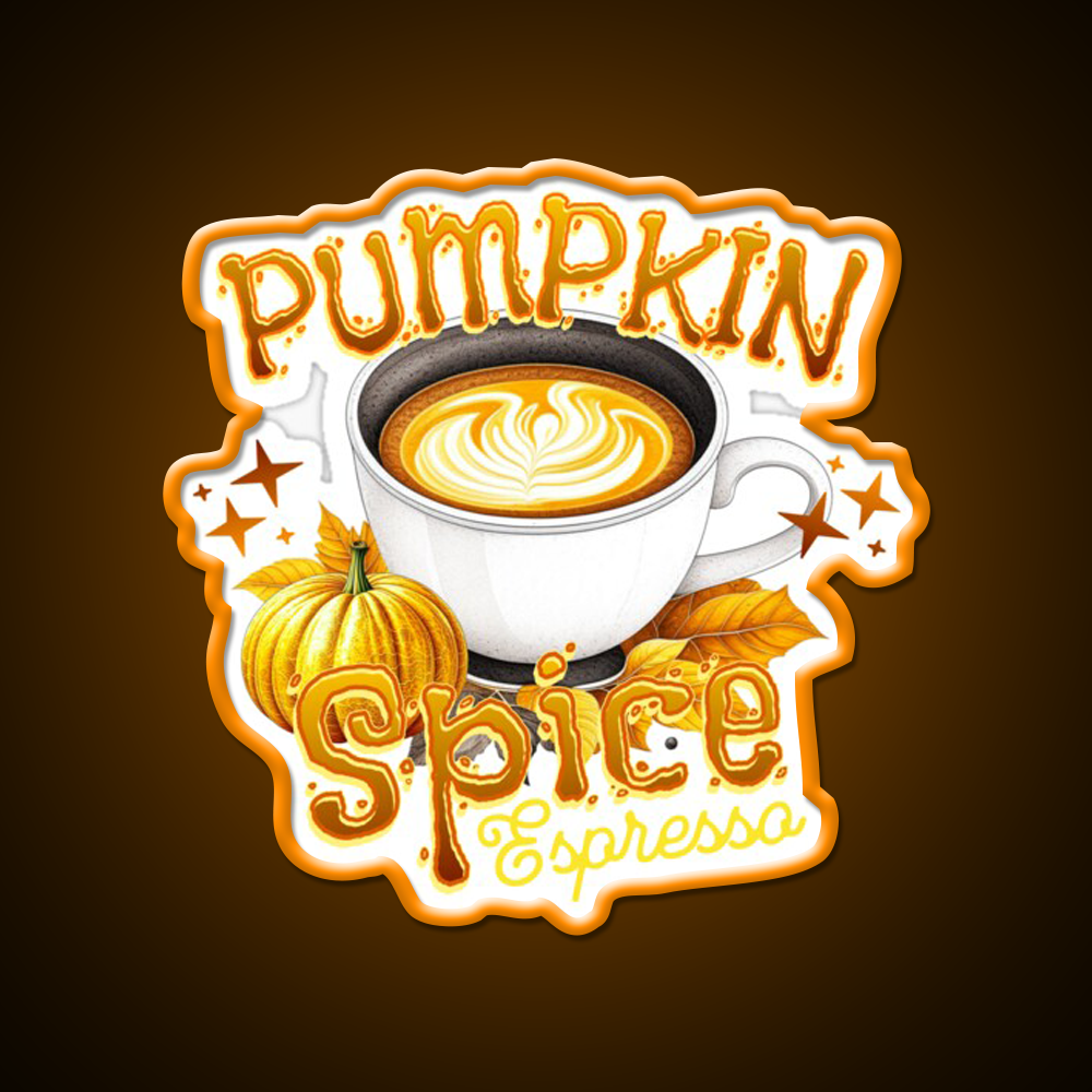 Pumpkin Spice Espresso Vibes Cafe Led Neon Sign Espresso Bar Art Rgb Color