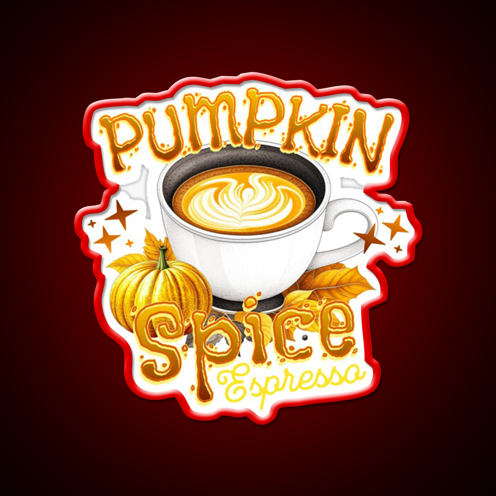 Pumpkin Spice Espresso Vibes Cafe Led Neon Sign Espresso Bar Art Rgb Color