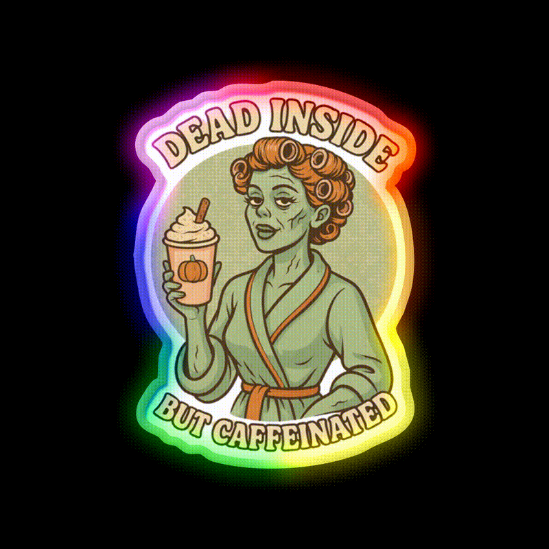 Pumpkin Spice Zombie Cafe Led Neon Sign Espresso Bar Art Rgb Color