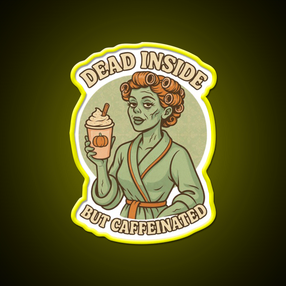 Pumpkin Spice Zombie Cafe Led Neon Sign Espresso Bar Art Rgb Color