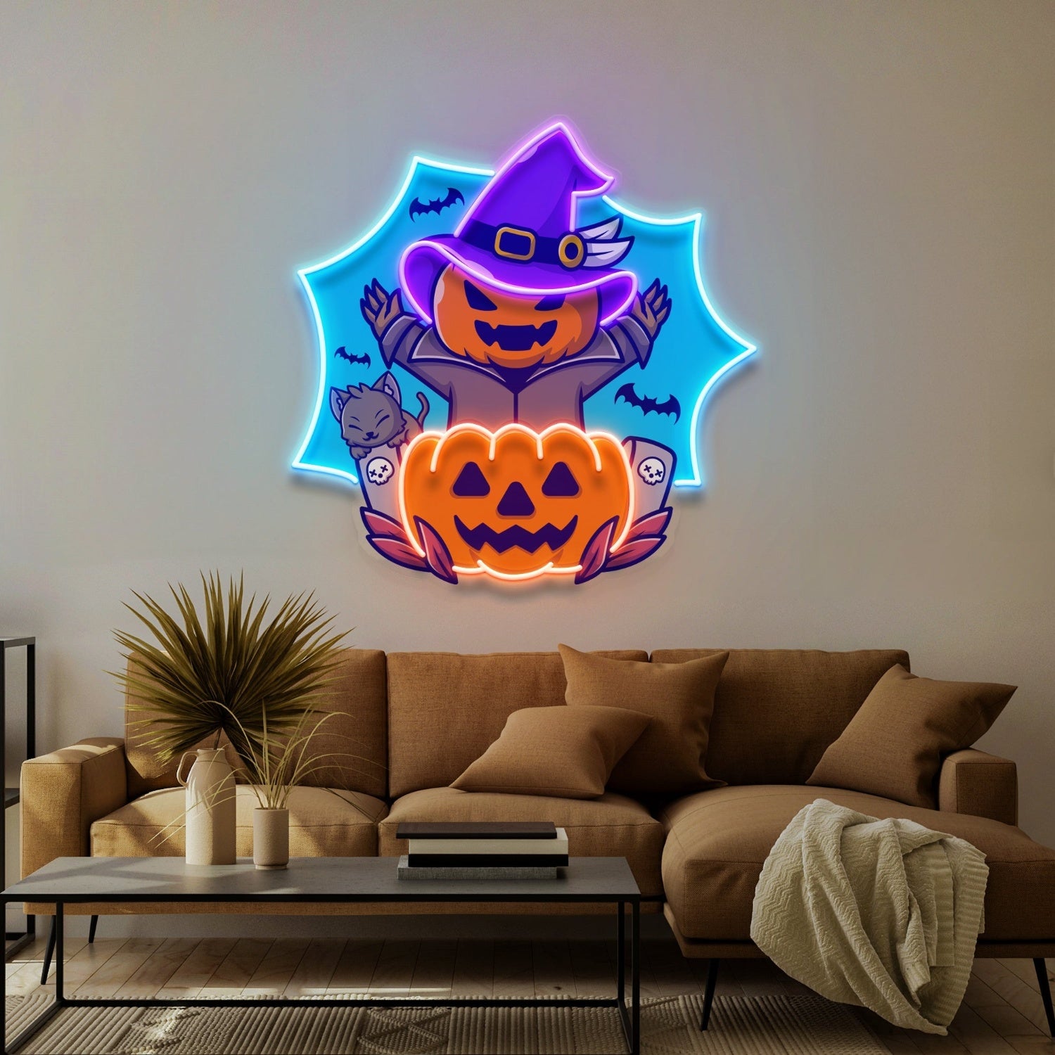Pumpkin Witch Neon Acrylic Artwork | Shineneon