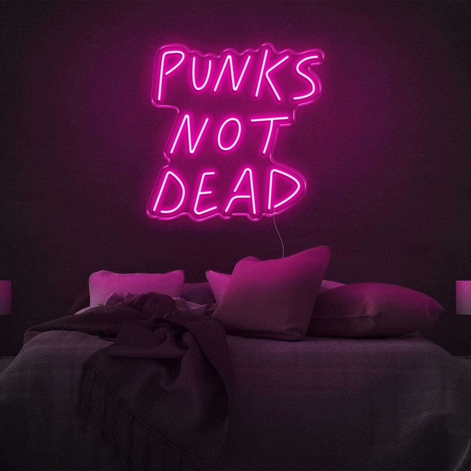 Punks Not Dead Red Led Neon Sign For Punk Bedroom Wall Art | Shineneon