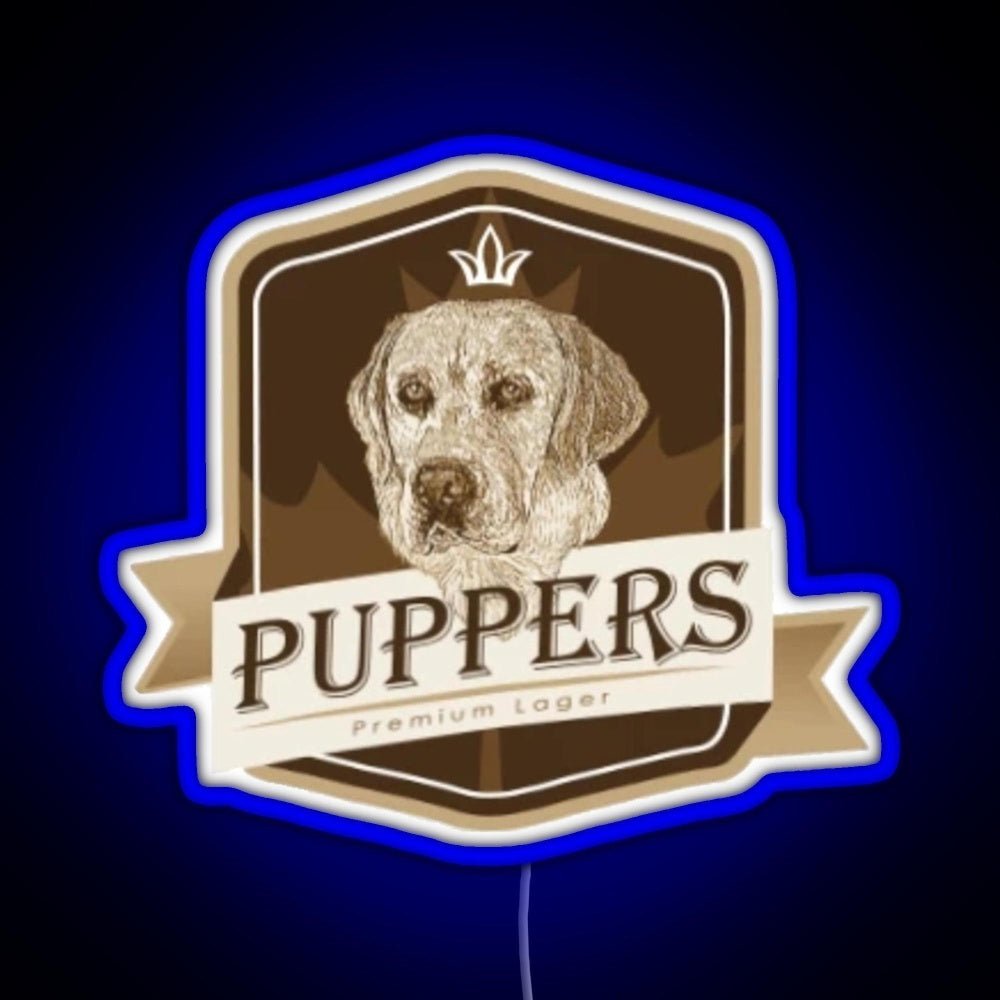 Puppers Officially Wayne S Favourite Beer Rgb Led Neon Sign Pop Wall Art - Shineneon