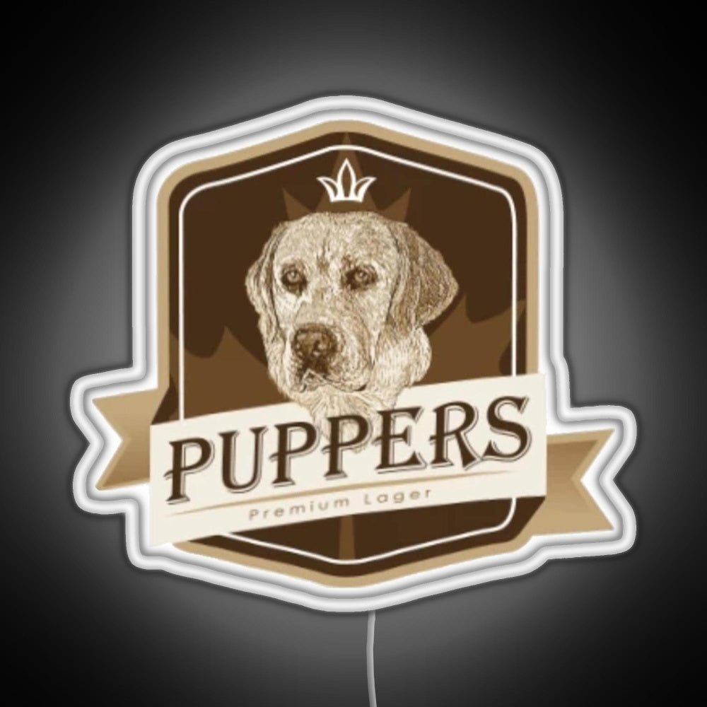 Puppers Officially Wayne S Favourite Beer Rgb Led Neon Sign Pop Wall Art - Shineneon