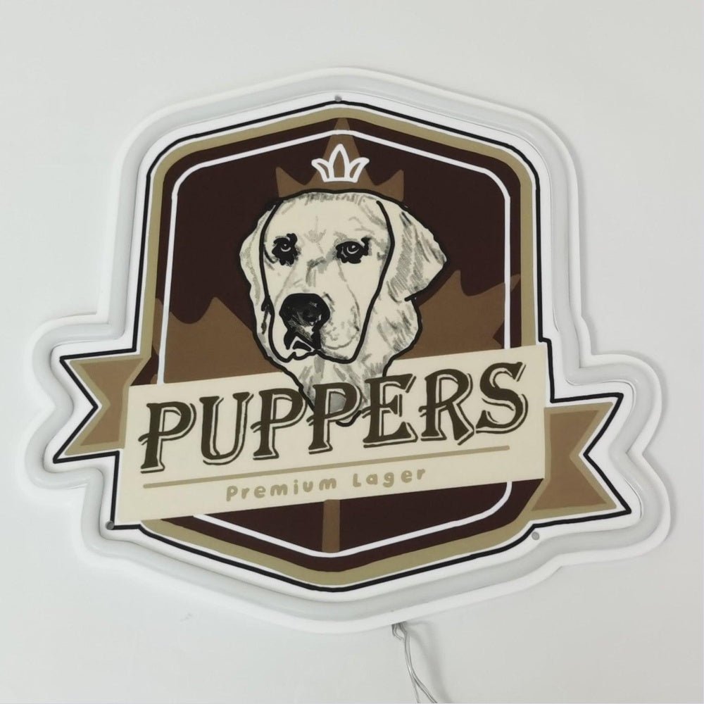 Puppers Officially Wayne S Favourite Beer Rgb Led Neon Sign Pop Wall Art - Shineneon