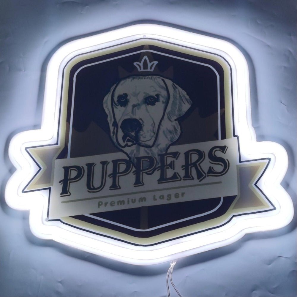 Puppers Officially Wayne S Favourite Beer Rgb Led Neon Sign Pop Wall Art - Shineneon