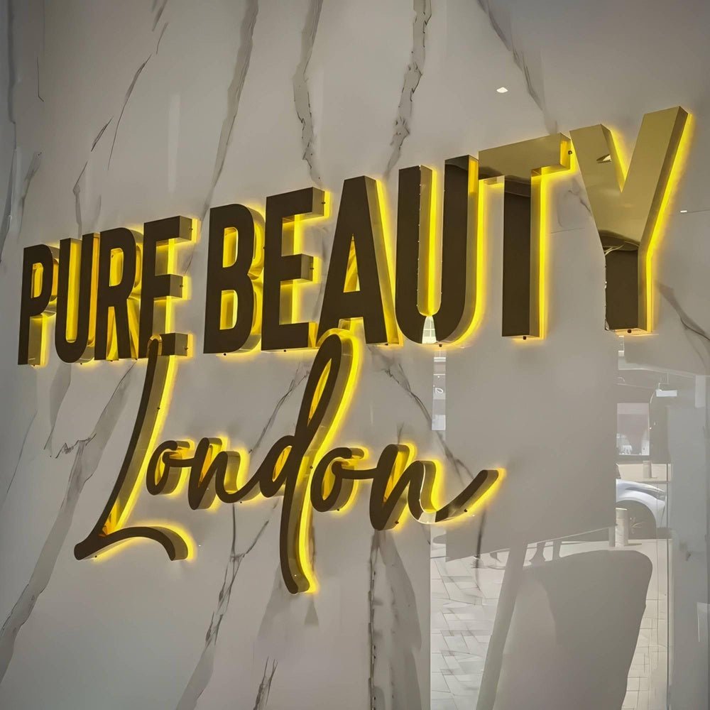 Pure Beauty London 3D Backlit Letters Business Metal Led Sign - Shineneon