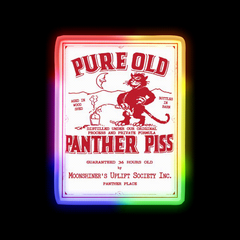 Pure Old Panther Piss Whiskey Drink Bar Led Neon Sign Rgb Color