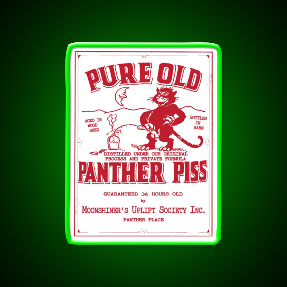 Pure Old Panther Piss Whiskey Drink Bar Led Neon Sign Rgb Color
