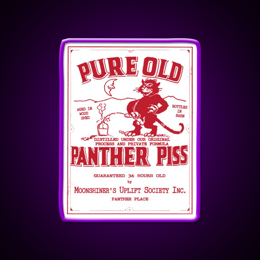 Pure Old Panther Piss Whiskey Drink Bar Led Neon Sign Rgb Color