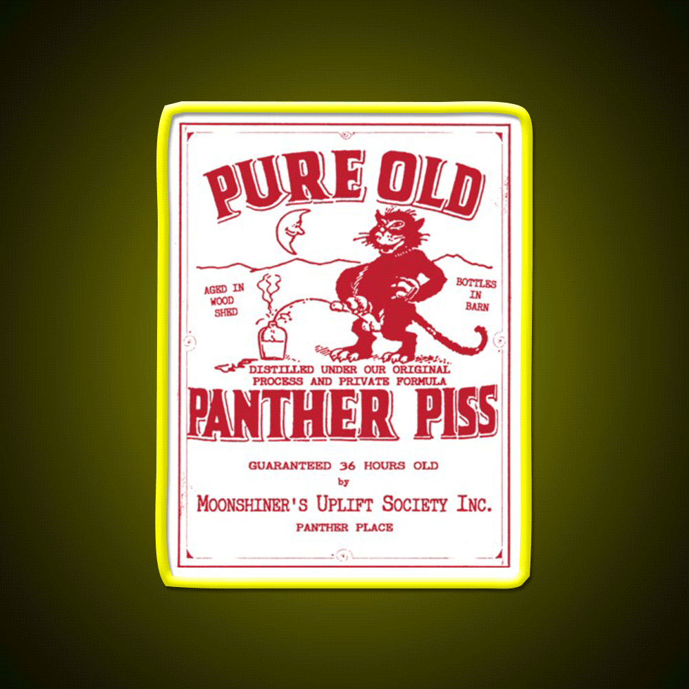 Pure Old Panther Piss Whiskey Drink Bar Led Neon Sign Rgb Color