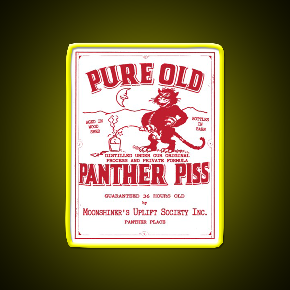 Pure Old Panther Piss Whiskey Drink Bar Led Neon Sign Rgb Color
