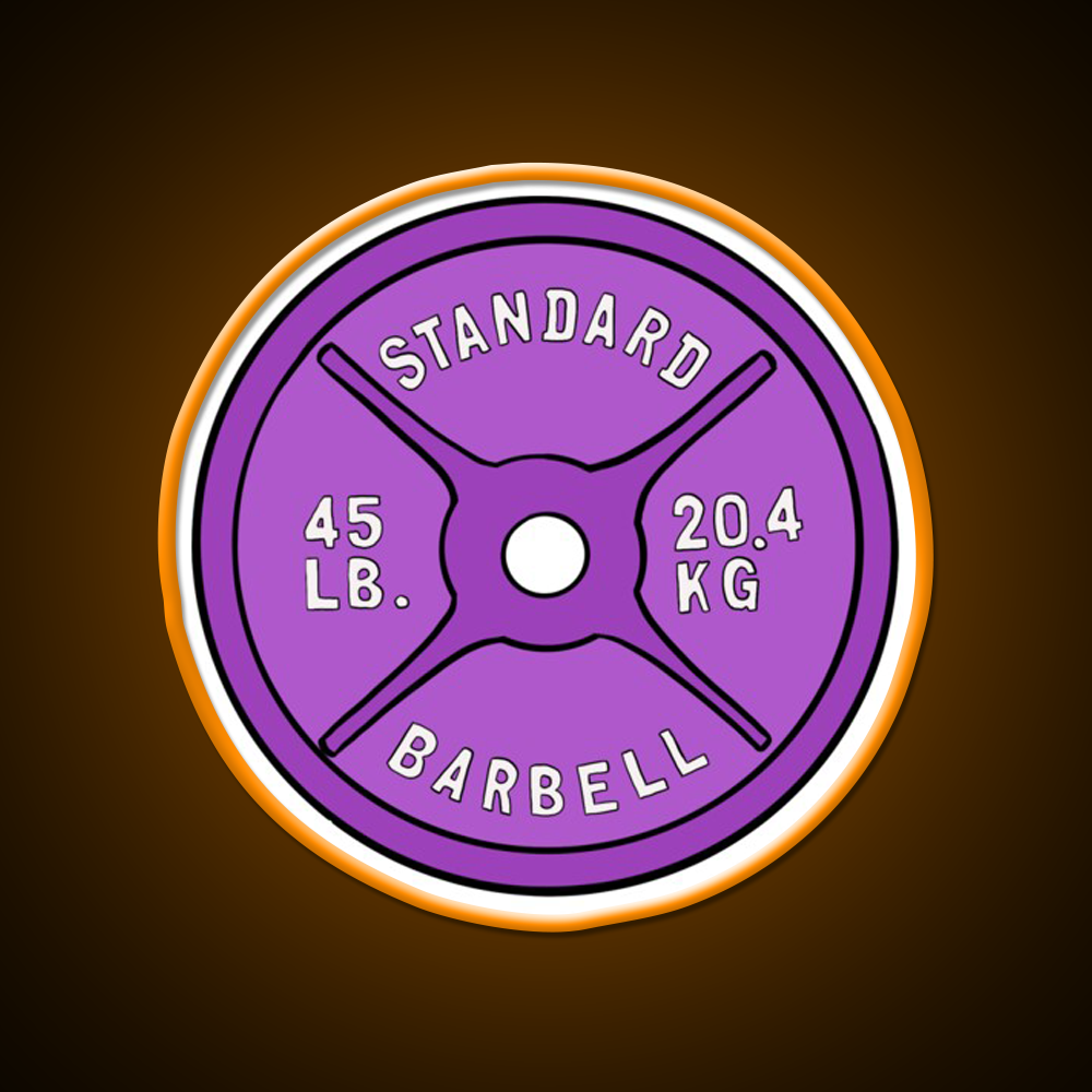 Purple 45 Lb Plate Gym Fitness Led Neon Sign Rgb Color