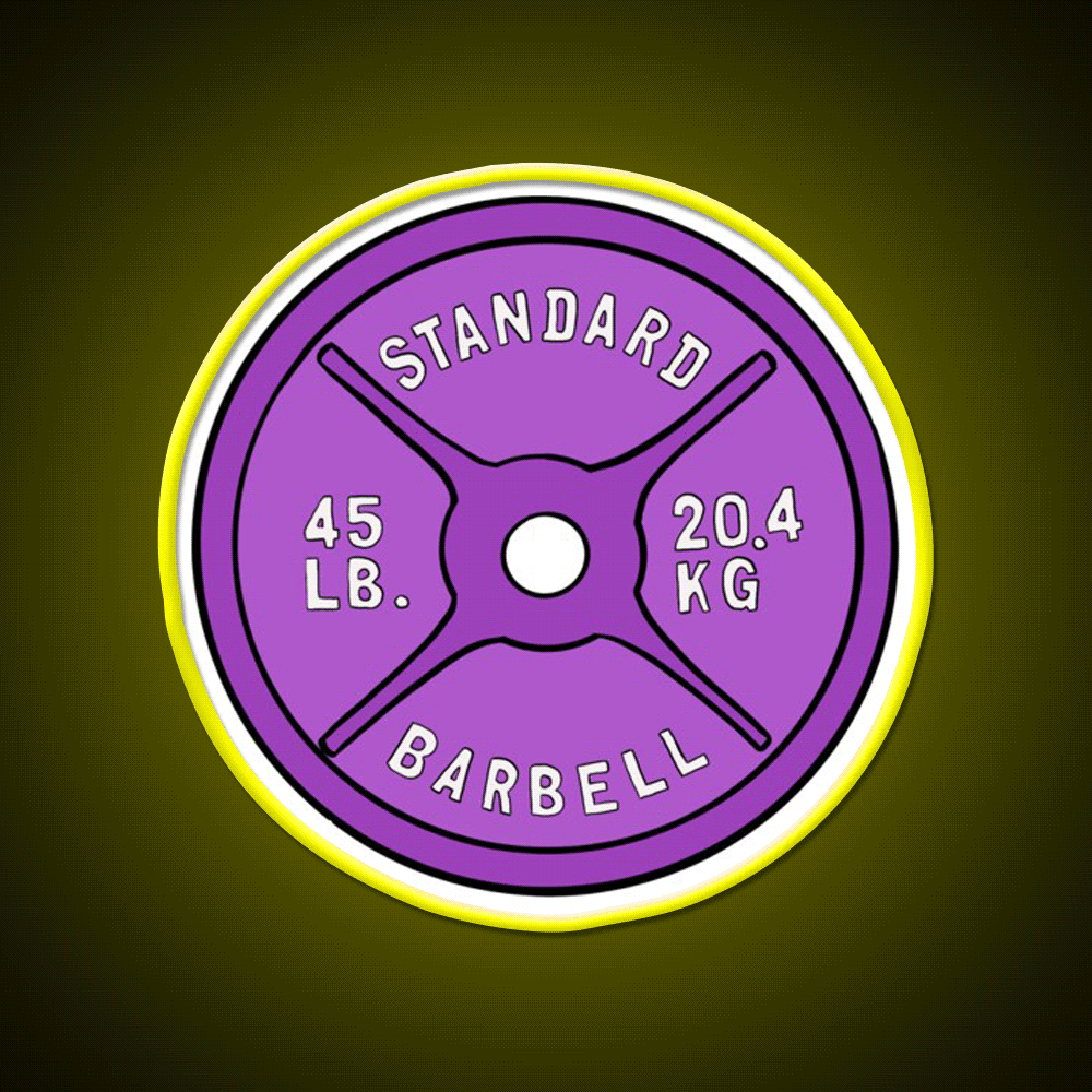 Purple 45 Lb Plate Gym Fitness Led Neon Sign Rgb Color