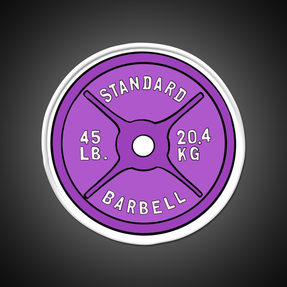 Purple 45 Lb Plate Gym Fitness Led Neon Sign Rgb Color