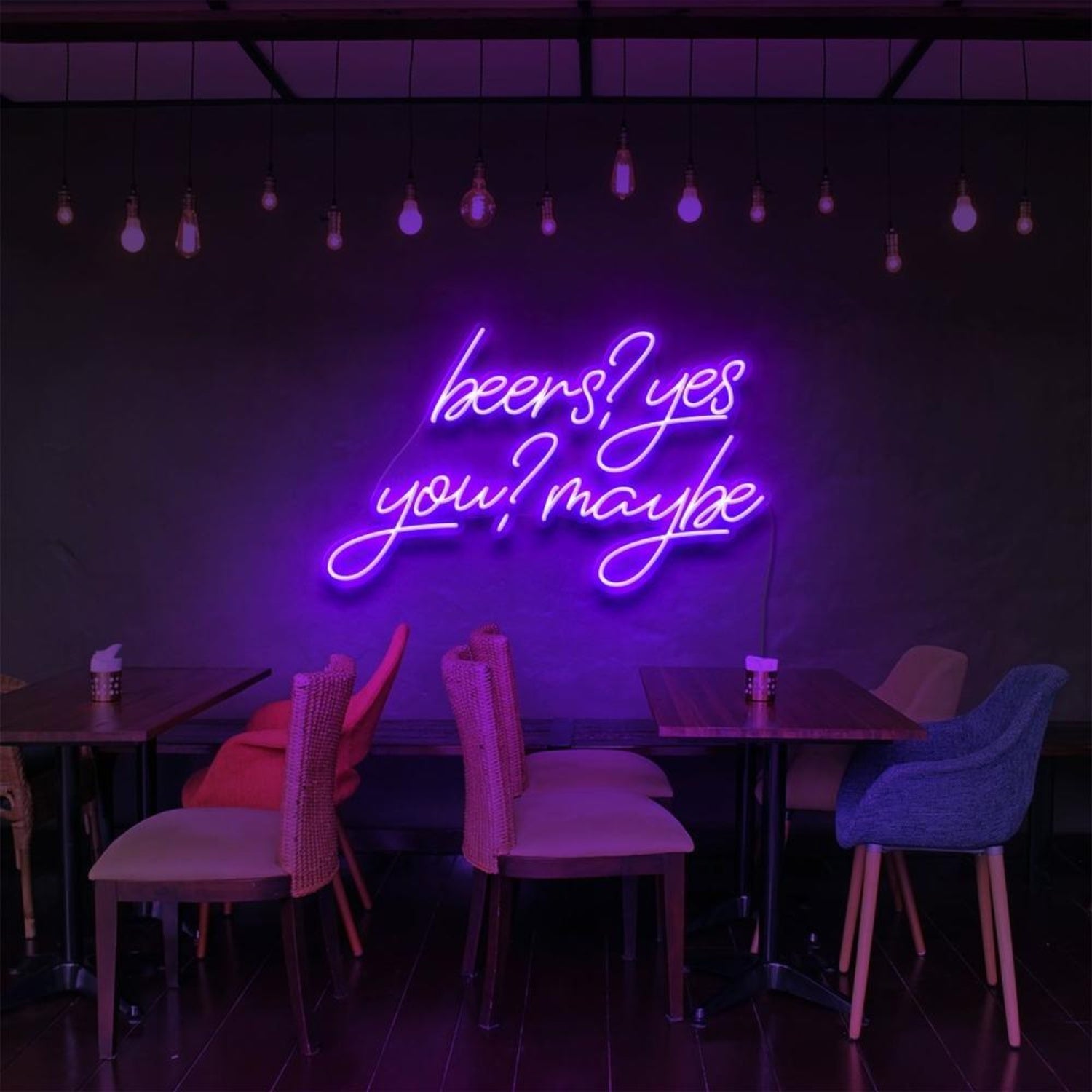 Purple Beers Yes You Maybe Led Neon Sign For Bar Cafe Decor | Shineneon