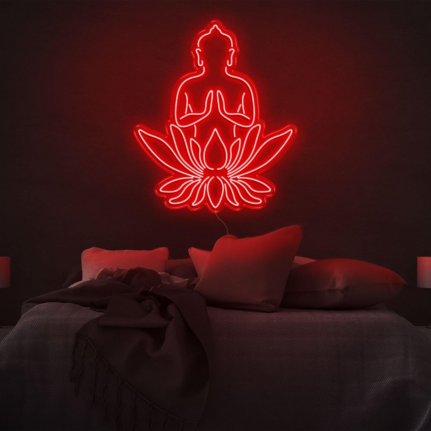 Purple Buddha Lotus Led Neon Sign For Bedroom Decor | Shineneon