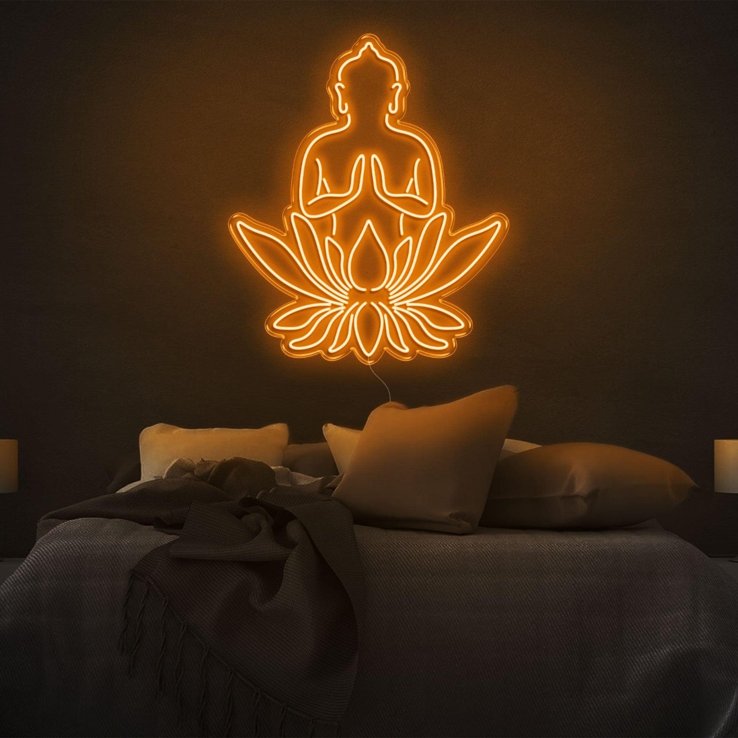 Purple Buddha Lotus Led Neon Sign For Bedroom Decor | Shineneon