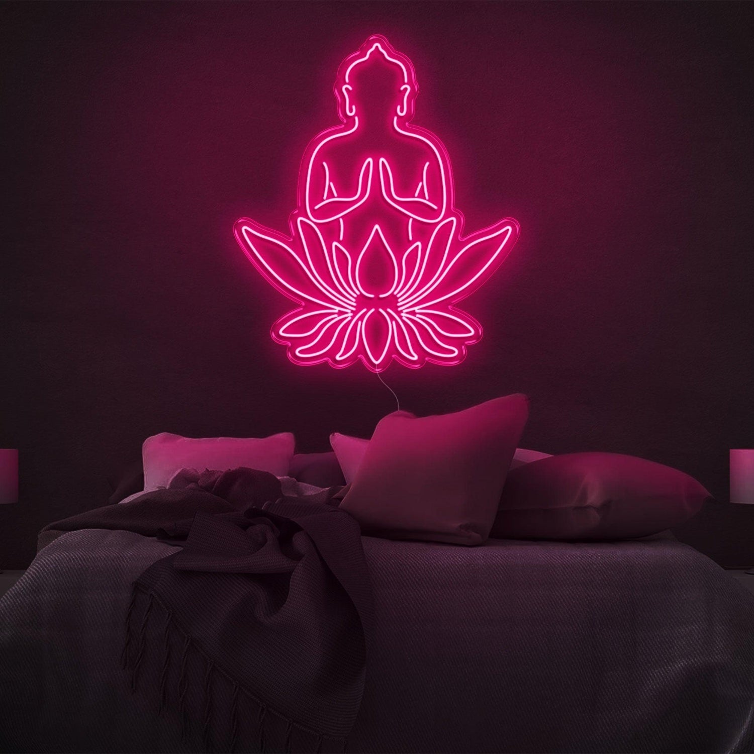 Purple Buddha Lotus Led Neon Sign For Bedroom Decor | Shineneon